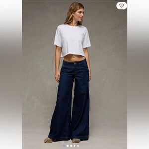 American Eagle Baggy A Line fit Jeans Size 8 Wide-Leg Midnight Slumber